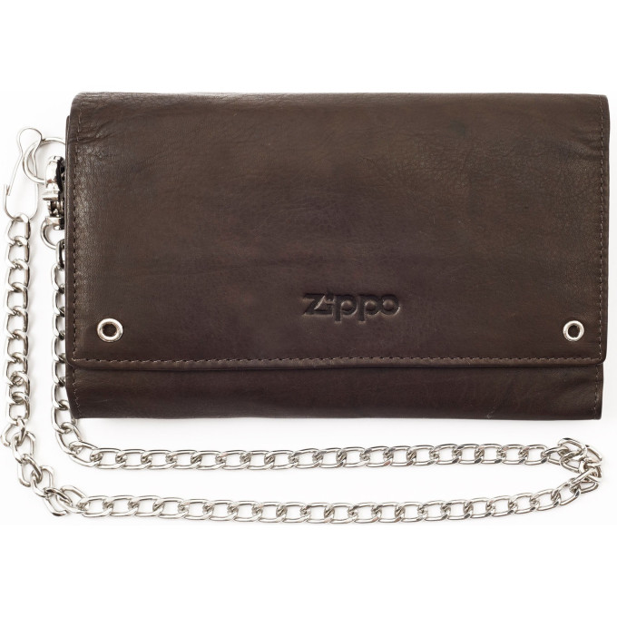 Кожаный бумажник Biker Zippo, мокко